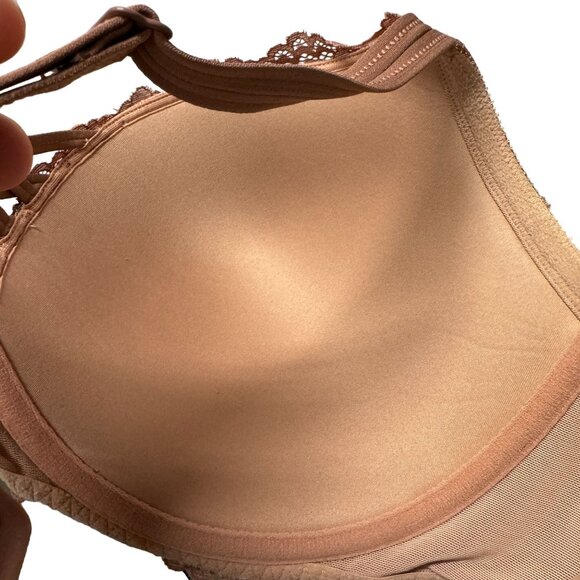 Torrid Curve Pushup Plunge XO Corset Bra 46C Blush Mauve Lace Underwire Padded - Picture 7 of 11